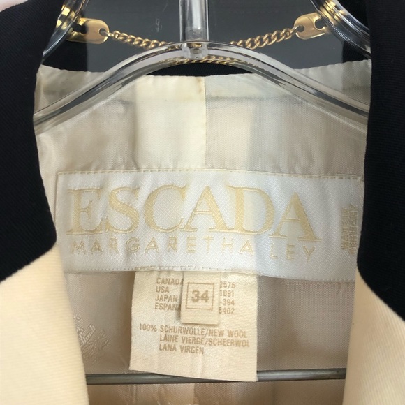 Vintage Escada Pinstriped Business Blazer Skirt Suit - Picture 11 of 15